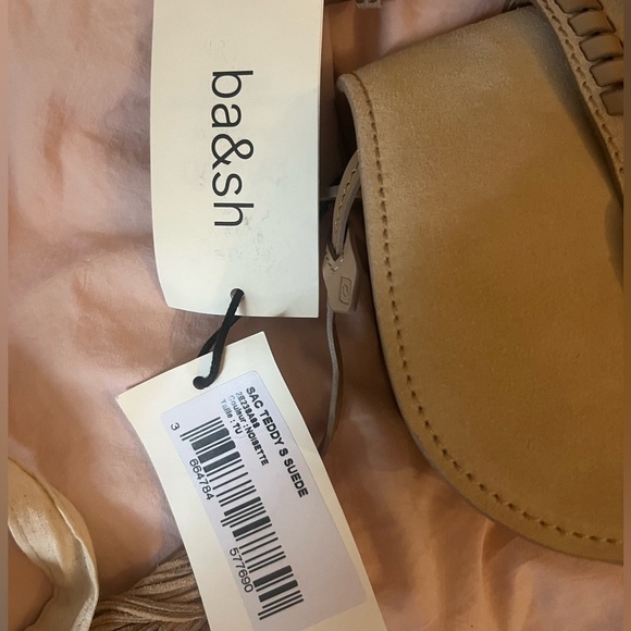 Brand new Teddy suede Ba&sh bag in NOISETTE - Picture 5 of 7
